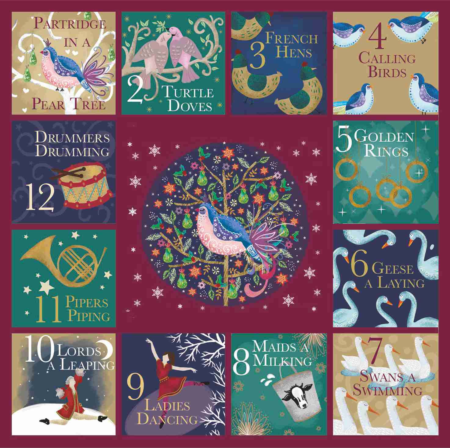 2 12 days Christmas Village Pack of Cards