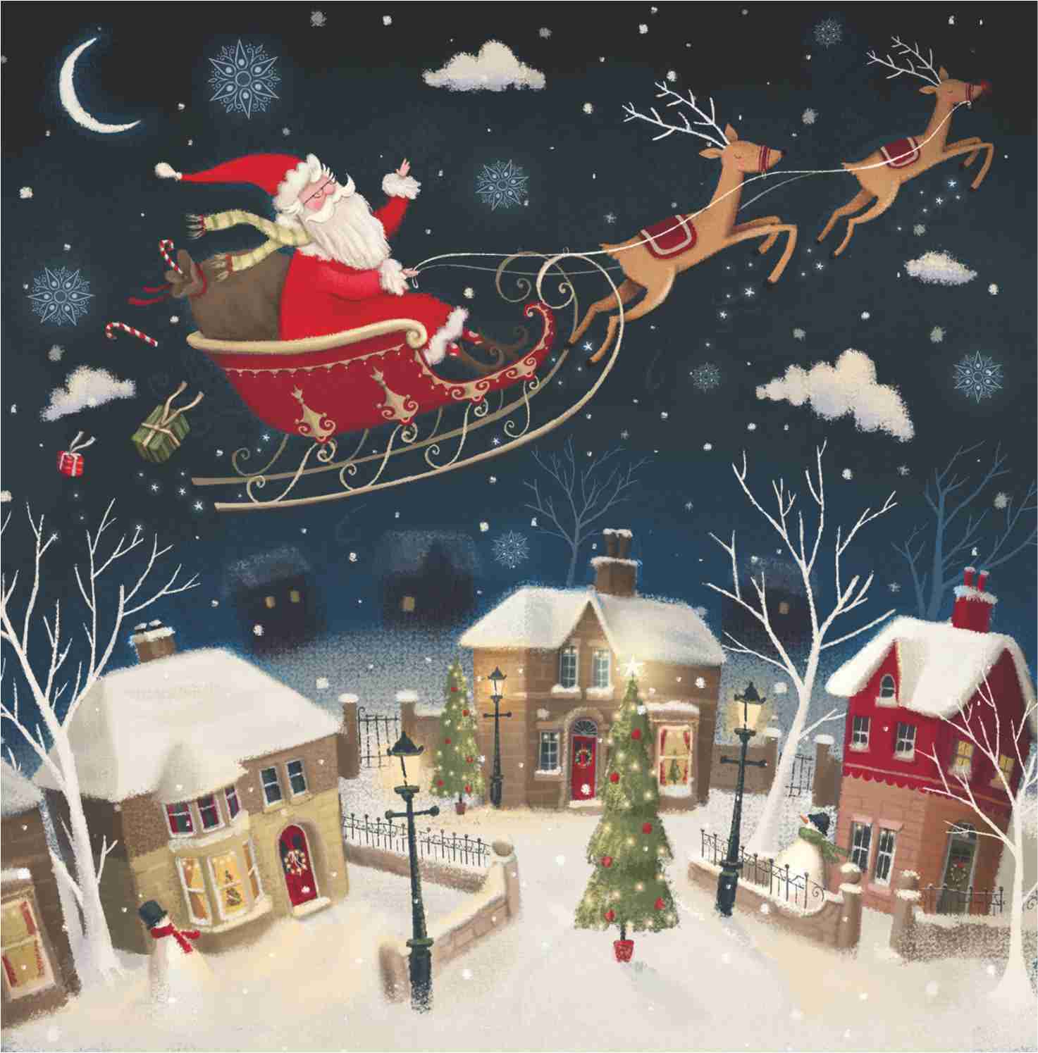 7 Santa Santa Christmas Card - Katharine House Hospice