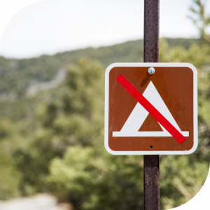 No camping sign No camping sign