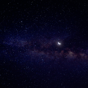 Starry night sky Starry night sky with Moon.