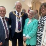 L–R: Mike Smith, Trustee at Katharine House Hospice; Mayor and Mayoress of Stafford; and Andrea Pugh, Community and Partnership Fundraiser at Katharine House Hospice.
