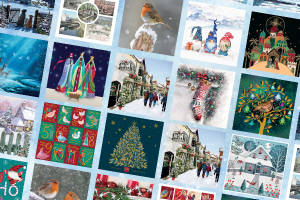 Various Christmas card designs.