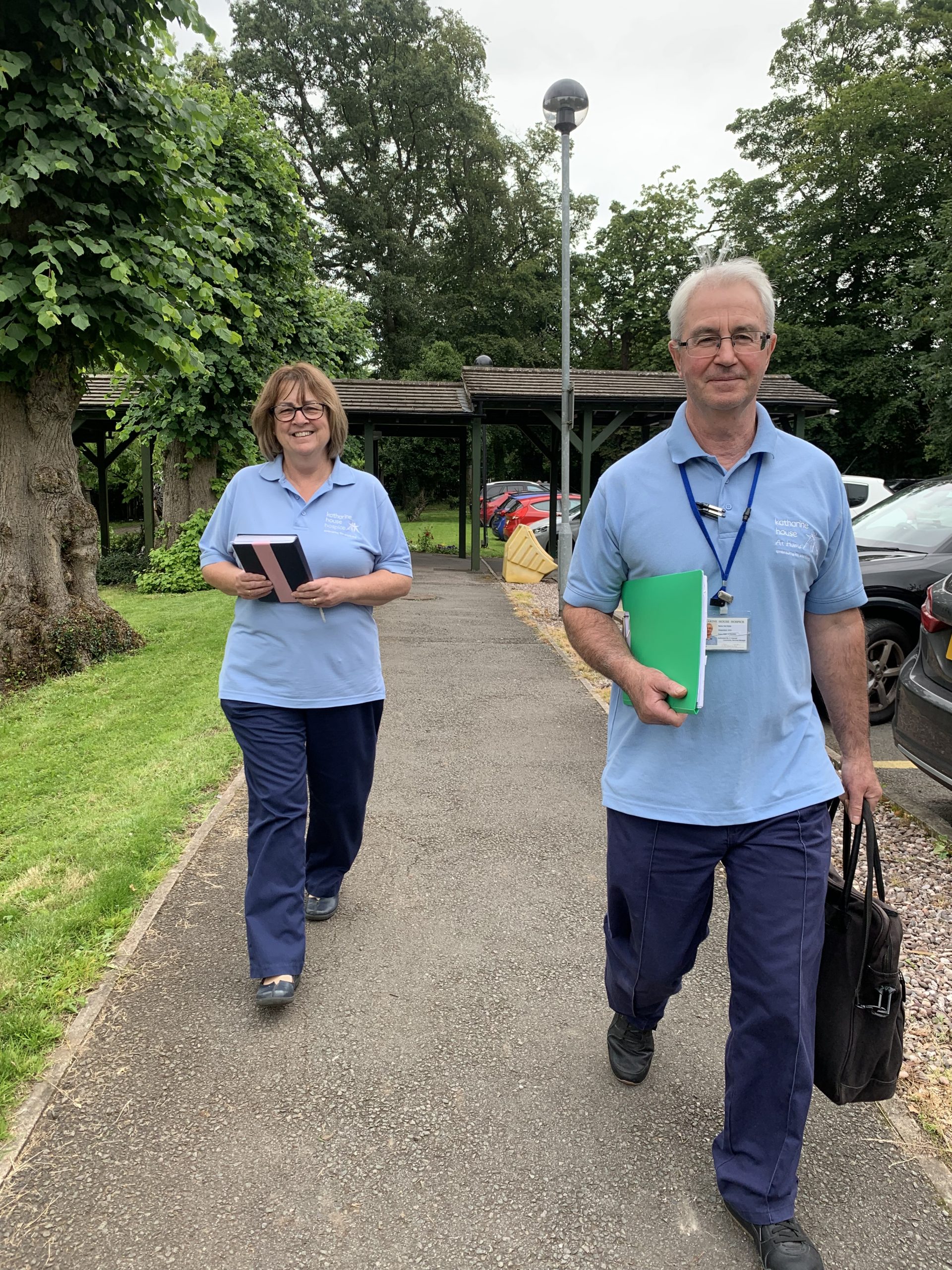 Tracey and Ken on their way to visit a patient in their home.