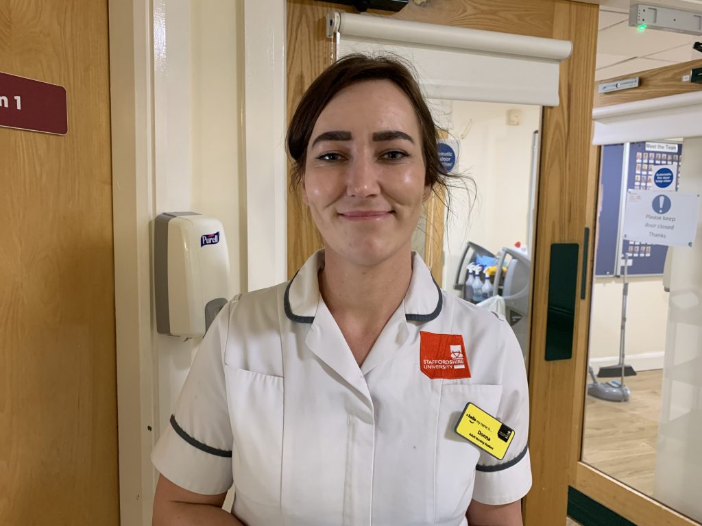 Student Nurse Donna on placement in our hospice ward.
