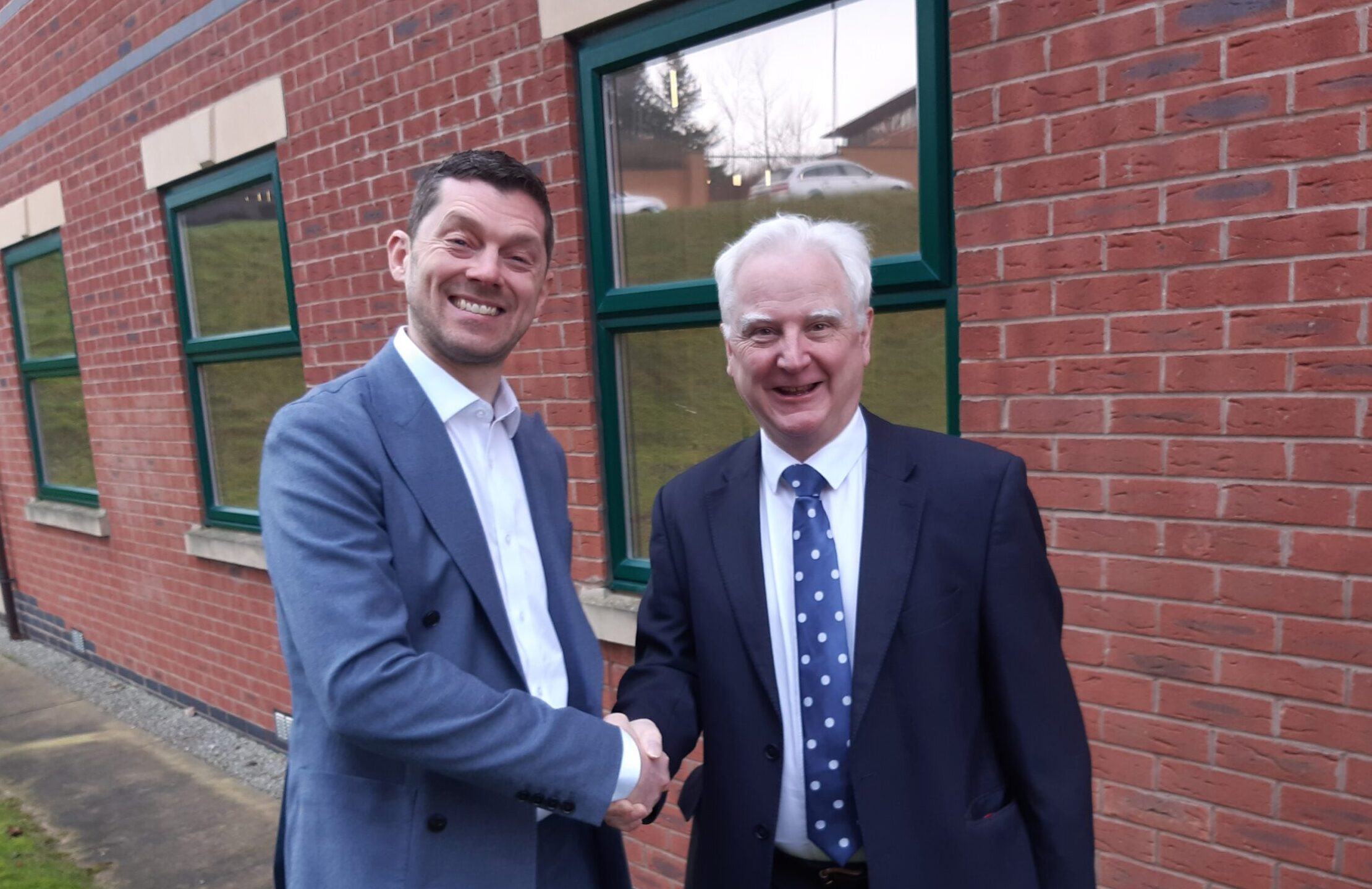 David Fletcher shaking hands with Richard Soulsby