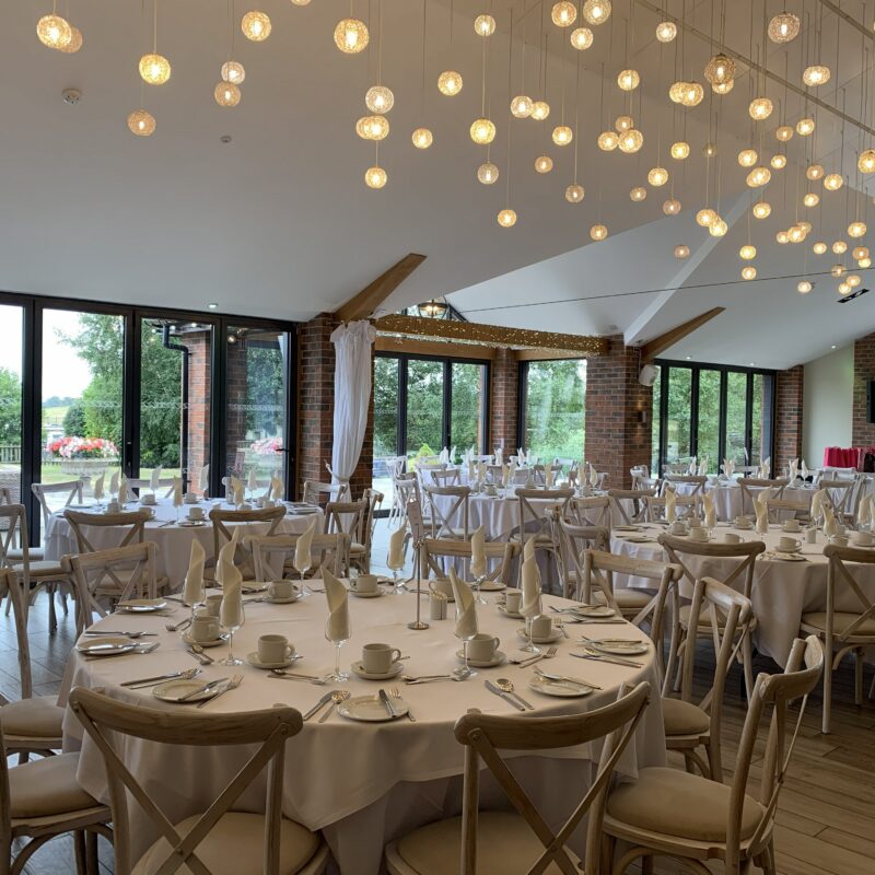 Bubbles and Blooms decorated dining area.