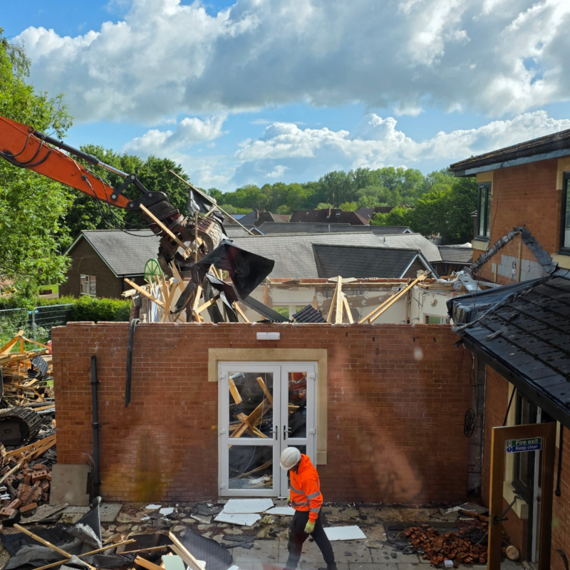 Demolition in progress at our Inpatient Unit.