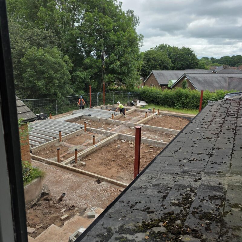 The footings going in for the new Inpatient Unit.
