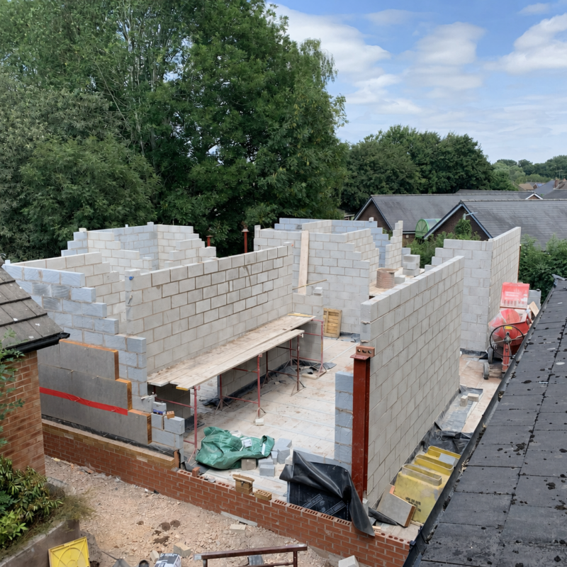 Our new walls taking shape.
